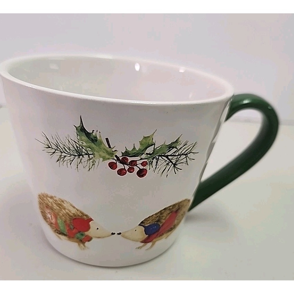Harvest Green Studio Stoneware Christmas Porcupine Mug Holiday Novelty Cozy READ